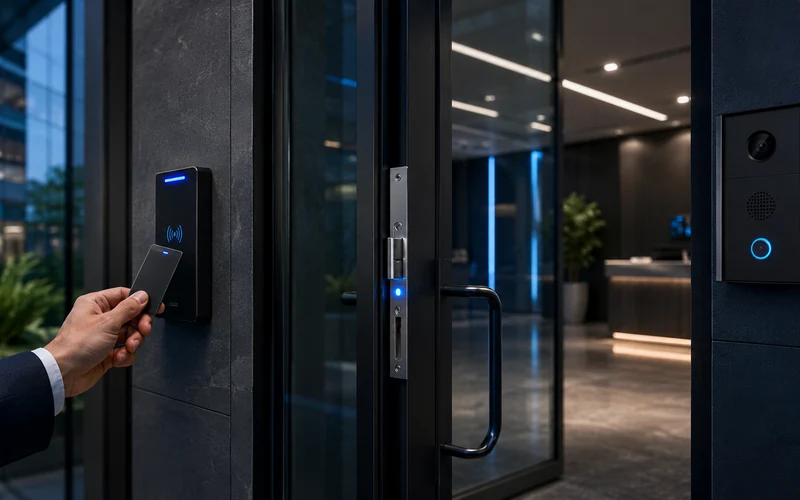 Access control reader intercom and door entry system