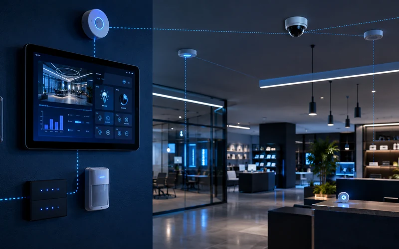 Smart business automation dashboard sensors and controls